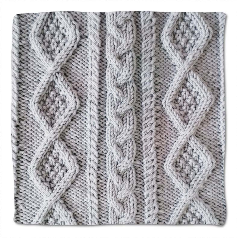 Sitzkissen Strickmuster grau 40x40x3 cm